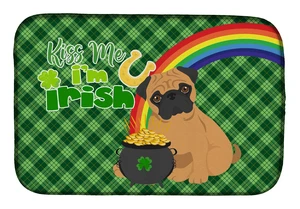 NEW Apricot Pug St. Patrick's Day Dish Drying Mat Absorbent Dish Drying Mat Pad for Kitchen Counter Dish Drainer Mat for Counter NEW Apricot Pug St. Patrick's Day Dish Drying Mat Absorbent Dish Drying Mat Pad for Kitchen Counter Dish Drainer Mat for Counter
