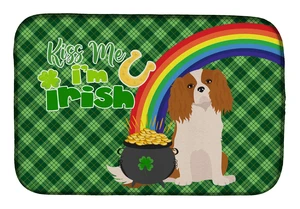 NEW Blenheim Cavalier Spaniel St. Patrick's Day Dish Drying Mat Absorbent Dish Drying Mat Pad for Kitchen Counter Dish Drainer M