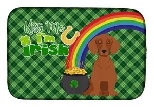 NEW Red Dachshund St. Patrick's Day Dish Drying Mat Absorbent Dish Drying Mat Pad for Kitchen Counter Dish Drainer Mat for Count NEW Red Dachshund St. Patrick's Day Dish Drying Mat Absorbent Dish Drying Mat Pad for Kitchen Counter Dish Drainer Mat for Count