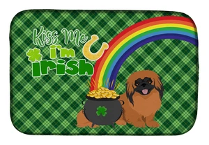NEW Red Pekingese St. Patrick's Day Dish Drying Mat Absorbent Dish Drying Mat Pad for Kitchen Counter Dish Drainer Mat for Count NEW Red Pekingese St. Patrick's Day Dish Drying Mat Absorbent Dish Drying Mat Pad for Kitchen Counter Dish Drainer Mat for Count