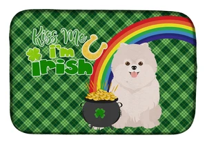NEW White Pomeranian St. Patrick's Day Dish Drying Mat Absorbent Dish Drying Mat Pad for Kitchen Counter Dish Drainer Mat for Co NEW White Pomeranian St. Patrick's Day Dish Drying Mat Absorbent Dish Drying Mat Pad for Kitchen Counter Dish Drainer Mat for Co