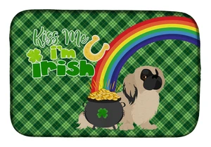 NEW Cream Pekingese St. Patrick's Day Dish Drying Mat Absorbent Dish Drying Mat Pad for Kitchen Counter Dish Drainer Mat for Cou
