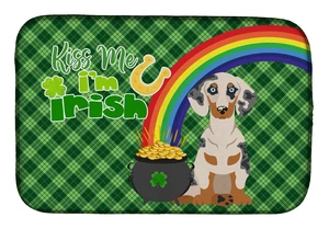 NEW Cream Dapple Dachshund St. Patrick's Day Dish Drying Mat Absorbent Dish Drying Mat Pad for Kitchen Counter Dish Drainer Mat