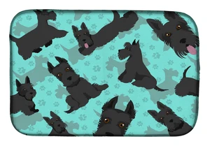Scottish Terrier Dish Drying Mat Absorbent Dish Drying Mat Pad for Kitchen Counter Dish Drainer Mat for Countertop, 14 x 21", Mu