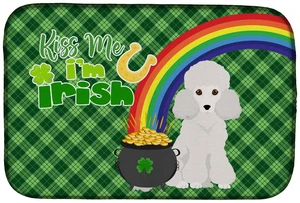 NEW Toy White Poodle St. Patrick's Day Dish Drying Mat Absorbent Dish Drying Mat Pad for Kitchen Counter Dish Drainer Mat for Co NEW Toy White Poodle St. Patrick's Day Dish Drying Mat Absorbent Dish Drying Mat Pad for Kitchen Counter Dish Drainer Mat for Co