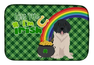 NEW Landseer Newfoundland St. Patrick's Day Dish Drying Mat Absorbent Dish Drying Mat Pad for Kitchen Counter Dish Drainer Mat f