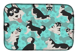 Siberian Husky Dish Drying Mat Absorbent Dish Drying Mat Pad for Kitchen Counter Dish Drainer Mat for Countertop, 14 x 21", Mult Siberian Husky Dish Drying Mat Absorbent Dish Drying Mat Pad for Kitchen Counter Dish Drainer Mat for Countertop, 14 x 21", Mult