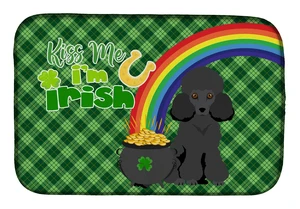 NEW Toy Black Poodle St. Patrick's Day Dish Drying Mat Absorbent Dish Drying Mat Pad for Kitchen Counter Dish Drainer Mat for Co NEW Toy Black Poodle St. Patrick's Day Dish Drying Mat Absorbent Dish Drying Mat Pad for Kitchen Counter Dish Drainer Mat for Co