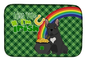 NEW Black French Bulldog St. Patrick's Day Dish Drying Mat Absorbent Dish Drying Mat Pad for Kitchen Counter Dish Drainer Mat fo NEW Black French Bulldog St. Patrick's Day Dish Drying Mat Absorbent Dish Drying Mat Pad for Kitchen Counter Dish Drainer Mat fo
