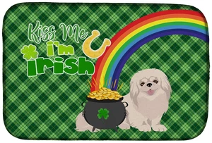 NEW White Pekingese St. Patrick's Day Dish Drying Mat Absorbent Dish Drying Mat Pad for Kitchen Counter Dish Drainer Mat for Cou NEW White Pekingese St. Patrick's Day Dish Drying Mat Absorbent Dish Drying Mat Pad for Kitchen Counter Dish Drainer Mat for Cou