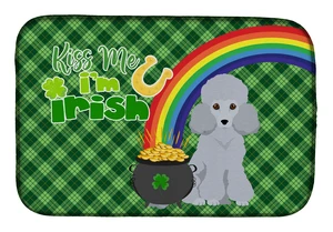 NEW Toy Silver Poodle St. Patrick's Day Dish Drying Mat Absorbent Dish Drying Mat Pad for Kitchen Counter Dish Drainer Mat for C NEW Toy Silver Poodle St. Patrick's Day Dish Drying Mat Absorbent Dish Drying Mat Pad for Kitchen Counter Dish Drainer Mat for C