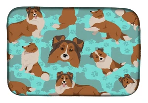 Sheltie Dish Drying Mat Absorbent Dish Drying Mat Pad for Kitchen Counter Dish Drainer Mat for Countertop, 14 x 21", Multicolor Sheltie Dish Drying Mat Absorbent Dish Drying Mat Pad for Kitchen Counter Dish Drainer Mat for Countertop, 14 x 21", Multicolor