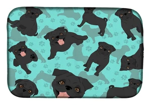 Black Pug Dish Drying Mat Absorbent Dish Drying Mat Pad for Kitchen Counter Dish Drainer Mat for Countertop, 14 x 21", Multicolo Black Pug Dish Drying Mat Absorbent Dish Drying Mat Pad for Kitchen Counter Dish Drainer Mat for Countertop, 14 x 21", Multicolo