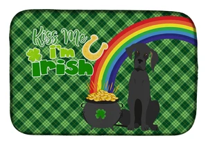 NEW Black Great Dane St. Patrick's Day Dish Drying Mat Absorbent Dish Drying Mat Pad for Kitchen Counter Dish Drainer Mat for Co