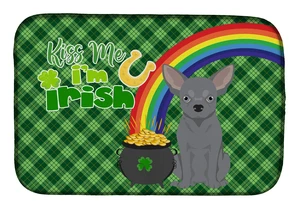 NEW Blue Chihuahua St. Patrick's Day Dish Drying Mat Absorbent Dish Drying Mat Pad for Kitchen Counter Dish Drainer Mat for Coun NEW Blue Chihuahua St. Patrick's Day Dish Drying Mat Absorbent Dish Drying Mat Pad for Kitchen Counter Dish Drainer Mat for Coun