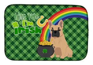 NEW Fawn French Bulldog St. Patrick's Day Dish Drying Mat Absorbent Dish Drying Mat Pad for Kitchen Counter Dish Drainer Mat for NEW Fawn French Bulldog St. Patrick's Day Dish Drying Mat Absorbent Dish Drying Mat Pad for Kitchen Counter Dish Drainer Mat for