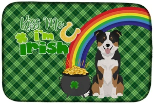 NEW Tricolor Border Collie St. Patrick's Day Dish Drying Mat Absorbent Dish Drying Mat Pad for Kitchen Counter Dish Drainer Mat NEW Tricolor Border Collie St. Patrick's Day Dish Drying Mat Absorbent Dish Drying Mat Pad for Kitchen Counter Dish Drainer Mat