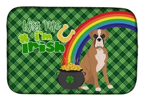 NEW Natural Eared Fawn Boxer St. Patrick's Day Dish Drying Mat Absorbent Dish Drying Mat Pad for Kitchen Counter Dish Drainer Ma NEW Natural Eared Fawn Boxer St. Patrick's Day Dish Drying Mat Absorbent Dish Drying Mat Pad for Kitchen Counter Dish Drainer Ma