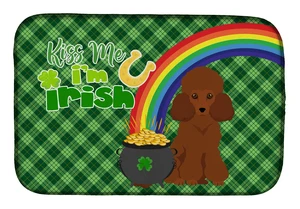 NEW Toy Red Poodle St. Patrick's Day Dish Drying Mat Absorbent Dish Drying Mat Pad for Kitchen Counter Dish Drainer Mat for Coun NEW Toy Red Poodle St. Patrick's Day Dish Drying Mat Absorbent Dish Drying Mat Pad for Kitchen Counter Dish Drainer Mat for Coun