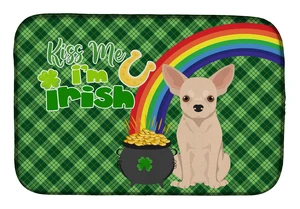 NEW Fawn Chihuahua St. Patrick's Day Dish Drying Mat Absorbent Dish Drying Mat Pad for Kitchen Counter Dish Drainer Mat for Coun NEW Fawn Chihuahua St. Patrick's Day Dish Drying Mat Absorbent Dish Drying Mat Pad for Kitchen Counter Dish Drainer Mat for Coun