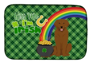 NEW Mahogany Golden Retriever St. Patrick's Day Dish Drying Mat Absorbent Dish Drying Mat Pad for Kitchen Counter Dish Drainer M