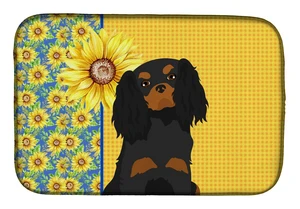 Summer Sunflowers Black and Tan Cavalier Spaniel Dish Drying Mat Absorbent Dish Drying Mat Pad for Kitchen Counter Dish Drainer Summer Sunflowers Black and Tan Cavalier Spaniel Dish Drying Mat Absorbent Dish Drying Mat Pad for Kitchen Counter Dish Drainer