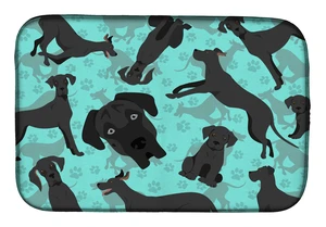 Black Great Dane Dish Drying Mat Absorbent Dish Drying Mat Pad for Kitchen Counter Dish Drainer Mat for Countertop, 14 x 21", Mu Black Great Dane Dish Drying Mat Absorbent Dish Drying Mat Pad for Kitchen Counter Dish Drainer Mat for Countertop, 14 x 21", Mu