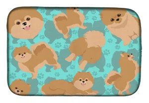 Orange Pomeranian Dish Drying Mat Absorbent Dish Drying Mat Pad for Kitchen Counter Dish Drainer Mat for Countertop, 14 x 21", M Orange Pomeranian Dish Drying Mat Absorbent Dish Drying Mat Pad for Kitchen Counter Dish Drainer Mat for Countertop, 14 x 21", M