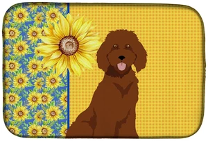 Summer Sunflowers Standard Red Poodle Dish Drying Mat Absorbent Dish Drying Mat Pad for Kitchen Counter Dish Drainer Mat for Cou Summer Sunflowers Standard Red Poodle Dish Drying Mat Absorbent Dish Drying Mat Pad for Kitchen Counter Dish Drainer Mat for Cou
