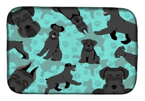 Black Schnauzer Dish Drying Mat Absorbent Dish Drying Mat Pad for Kitchen Counter Dish Drainer Mat for Countertop, 14 x 21", Mul Black Schnauzer Dish Drying Mat Absorbent Dish Drying Mat Pad for Kitchen Counter Dish Drainer Mat for Countertop, 14 x 21", Mul