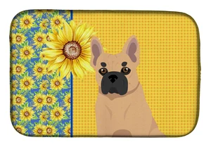 Summer Sunflowers Fawn French Bulldog Dish Drying Mat Absorbent Dish Drying Mat Pad for Kitchen Counter Dish Drainer Mat for Cou Summer Sunflowers Fawn French Bulldog Dish Drying Mat Absorbent Dish Drying Mat Pad for Kitchen Counter Dish Drainer Mat for Cou