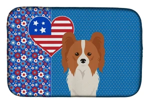 Red and White Papillon USA American Dish Drying Mat Absorbent Dish Drying Mat Pad for Kitchen Counter Dish Drainer Mat for Count Red and White Papillon USA American Dish Drying Mat Absorbent Dish Drying Mat Pad for Kitchen Counter Dish Drainer Mat for Count