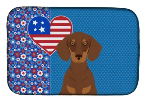 Chocolate and Tan Dachshund USA American Dish Drying Mat Absorbent Dish Drying Mat Pad for Kitchen Counter Dish Drainer Mat for Chocolate and Tan Dachshund USA American Dish Drying Mat Absorbent Dish Drying Mat Pad for Kitchen Counter Dish Drainer Mat for