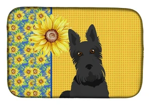 Summer Sunflowers Black Scottish Terrier Dish Drying Mat Absorbent Dish Drying Mat Pad for Kitchen Counter Dish Drainer Mat for Summer Sunflowers Black Scottish Terrier Dish Drying Mat Absorbent Dish Drying Mat Pad for Kitchen Counter Dish Drainer Mat for