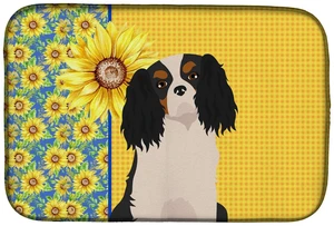 Summer Sunflowers Tricolor Cavalier Spaniel Dish Drying Mat Absorbent Dish Drying Mat Pad for Kitchen Counter Dish Drainer Mat f Summer Sunflowers Tricolor Cavalier Spaniel Dish Drying Mat Absorbent Dish Drying Mat Pad for Kitchen Counter Dish Drainer Mat f