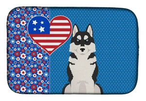 Black Siberian Husky USA American Dish Drying Mat Absorbent Dish Drying Mat Pad for Kitchen Counter Dish Drainer Mat for Counter Black Siberian Husky USA American Dish Drying Mat Absorbent Dish Drying Mat Pad for Kitchen Counter Dish Drainer Mat for Counter