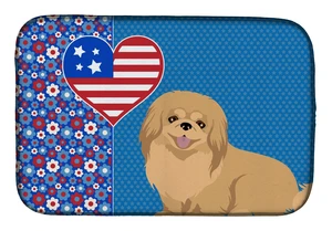 Gold Pekingese USA American Dish Drying Mat Absorbent Dish Drying Mat Pad for Kitchen Counter Dish Drainer Mat for Countertop, 1 Gold Pekingese USA American Dish Drying Mat Absorbent Dish Drying Mat Pad for Kitchen Counter Dish Drainer Mat for Countertop, 1