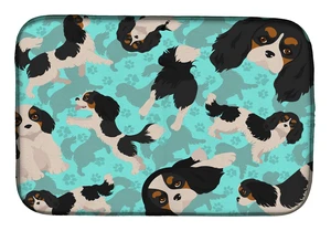 Tricolor Cavalier Spaniel Dish Drying Mat Absorbent Dish Drying Mat Pad for Kitchen Counter Dish Drainer Mat for Countertop, 14 Tricolor Cavalier Spaniel Dish Drying Mat Absorbent Dish Drying Mat Pad for Kitchen Counter Dish Drainer Mat for Countertop, 14