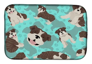 Brindle English Bulldog Dish Drying Mat Absorbent Dish Drying Mat Pad for Kitchen Counter Dish Drainer Mat for Countertop, 14 x Brindle English Bulldog Dish Drying Mat Absorbent Dish Drying Mat Pad for Kitchen Counter Dish Drainer Mat for Countertop, 14 x