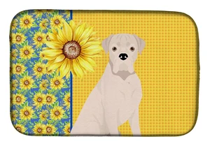 Summer Sunflowers Natural Eared White Boxer Dish Drying Mat Absorbent Dish Drying Mat Pad for Kitchen Counter Dish Drainer Mat f Summer Sunflowers Natural Eared White Boxer Dish Drying Mat Absorbent Dish Drying Mat Pad for Kitchen Counter Dish Drainer Mat f