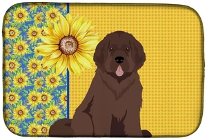 Summer Sunflowers Brown Newfoundland Dish Drying Mat Absorbent Dish Drying Mat Pad for Kitchen Counter Dish Drainer Mat for Coun Summer Sunflowers Brown Newfoundland Dish Drying Mat Absorbent Dish Drying Mat Pad for Kitchen Counter Dish Drainer Mat for Coun