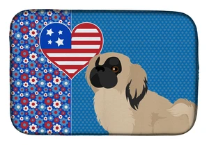 Cream Pekingese USA American Dish Drying Mat Absorbent Dish Drying Mat Pad for Kitchen Counter Dish Drainer Mat for Countertop, Cream Pekingese USA American Dish Drying Mat Absorbent Dish Drying Mat Pad for Kitchen Counter Dish Drainer Mat for Countertop,
