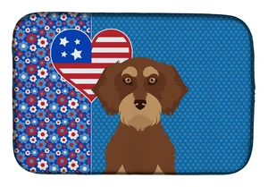 Wirehair Red and Tan Dachshund USA American Dish Drying Mat Absorbent Dish Drying Mat Pad for Kitchen Counter Dish Drainer Mat f