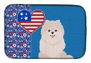 White Pomeranian USA American Dish Drying Mat Absorbent Dish Drying Mat Pad for Kitchen Counter Dish Drainer Mat for Countertop, White Pomeranian USA American Dish Drying Mat Absorbent Dish Drying Mat Pad for Kitchen Counter Dish Drainer Mat for Countertop,