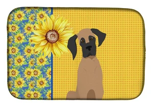 Summer Sunflowers Fawn Great Dane Dish Drying Mat Absorbent Dish Drying Mat Pad for Kitchen Counter Dish Drainer Mat for Counter Summer Sunflowers Fawn Great Dane Dish Drying Mat Absorbent Dish Drying Mat Pad for Kitchen Counter Dish Drainer Mat for Counter