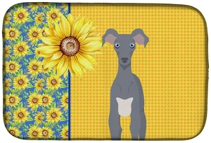Summer Sunflowers Gray Italian Greyhound Dish Drying Mat Absorbent Dish Drying Mat Pad for Kitchen Counter Dish Drainer Mat for Summer Sunflowers Gray Italian Greyhound Dish Drying Mat Absorbent Dish Drying Mat Pad for Kitchen Counter Dish Drainer Mat for