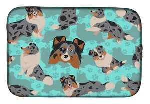 Blue Merle Sheltie Dish Drying Mat Absorbent Dish Drying Mat Pad for Kitchen Counter Dish Drainer Mat for Countertop, 14 x 21", Blue Merle Sheltie Dish Drying Mat Absorbent Dish Drying Mat Pad for Kitchen Counter Dish Drainer Mat for Countertop, 14 x 21",