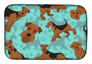 Airedale Terrier Dish Drying Mat Absorbent Dish Drying Mat Pad for Kitchen Counter Dish Drainer Mat for Countertop, 14 x 21", Mu Airedale Terrier Dish Drying Mat Absorbent Dish Drying Mat Pad for Kitchen Counter Dish Drainer Mat for Countertop, 14 x 21", Mu