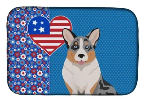 Blue Merle Cardigan Corgi USA American Dish Drying Mat Absorbent Dish Drying Mat Pad for Kitchen Counter Dish Drainer Mat for Co Blue Merle Cardigan Corgi USA American Dish Drying Mat Absorbent Dish Drying Mat Pad for Kitchen Counter Dish Drainer Mat for Co