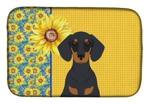 Summer Sunflowers Black and Tan Dachshund Dish Drying Mat Absorbent Dish Drying Mat Pad for Kitchen Counter Dish Drainer Mat for Summer Sunflowers Black and Tan Dachshund Dish Drying Mat Absorbent Dish Drying Mat Pad for Kitchen Counter Dish Drainer Mat for
